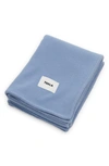 Tekla Merino Wool Throw Blanket In Blue Dawn