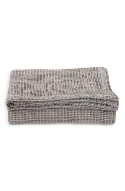 Casper Organic Cotton Waffle Knit Throw Blanket In Rain