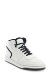Saint Laurent Sl80 Mid Top Sneaker Cuir Meridiano Graine In Blanc Opt