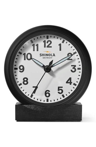 Shinola Runwell 6 Desk Clock In Black And White