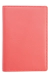 Royce New York Leather Vaccine Card & Passport Holder In Red