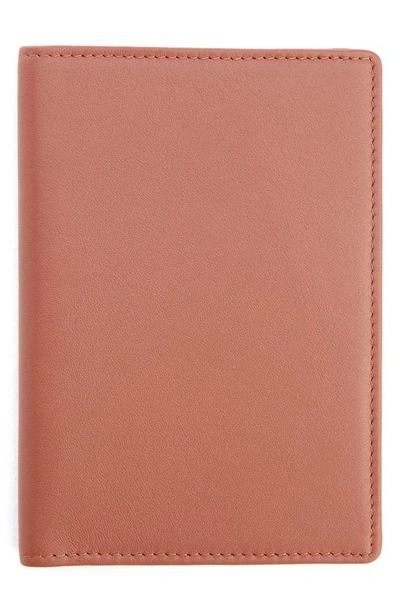 Royce New York Leather Vaccine Card & Passport Holder In Tan