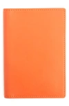 Royce New York Leather Vaccine Card & Passport Holder In Orange