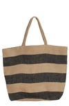 Will And Atlas Brooklyn Market Shopper Jute Tote In Charcoal