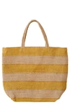 Will And Atlas Khari Market Shopper Jute Tote In Gold