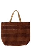 Will And Atlas Khari Market Shopper Jute Tote In Coffee