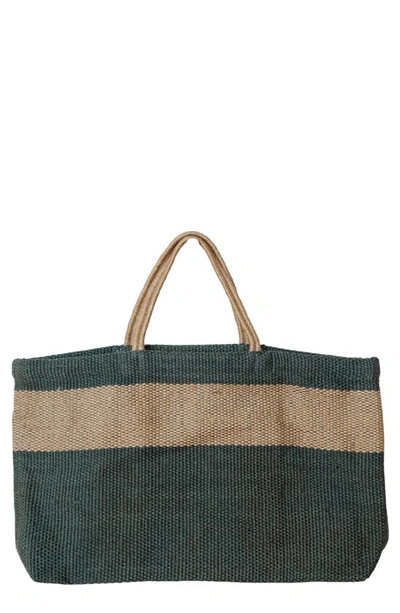 Will And Atlas Hayes Wide Market Shopper Jute Tote In Grey/ Natural