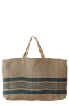 WILL AND ATLAS CHELSEA WIDE MARKET SHOPPER JUTE TOTE