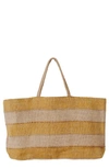 Will And Atlas Khari Wide Market Shopper Jute Tote In Gold