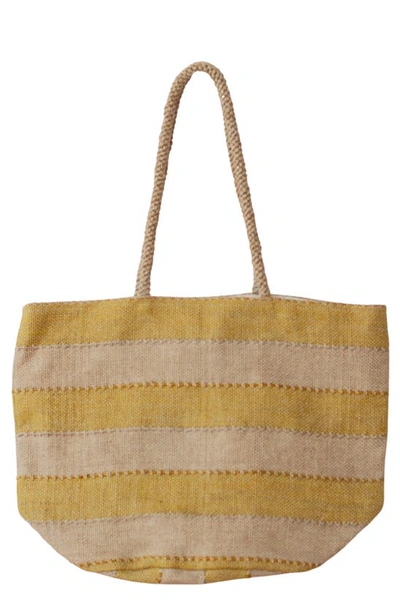 Will And Atlas Khari Market Shopper Jute Tote In Gold