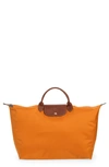 Longchamp Large Le Pliage Travel Bag In Saffron