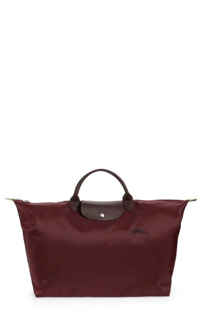 Longchamp Large Le Pliage Travel Bag In Burgundy