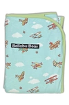 BELLABU BEAR KIDS' VINTAGE AIRPLANE PRINT REVERSIBLE BLANKET