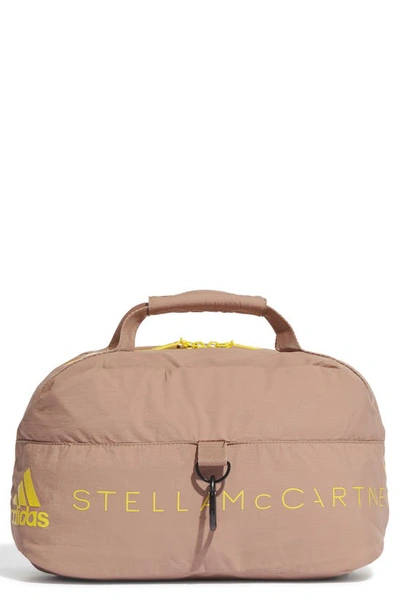 Adidas By Stella Mccartney Travel Bag With Removable Pouch In Burgundy/ Blue/ Camel/ Yellow