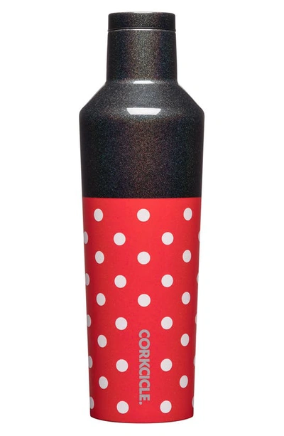 Corkcicle 16-ounce Insulated Canteen In Minnie- Polka Dot Red