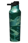 Corkcicle Stainless Steel Sport Canteen In Jade Camo