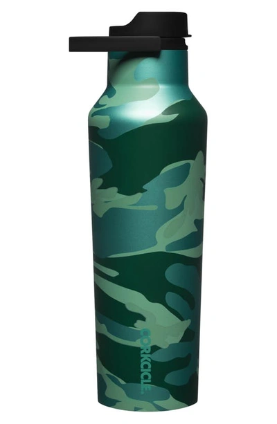 Corkcicle Stainless Steel Sport Canteen In Jade Camo