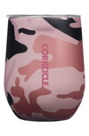 Corkcicle 12-ounce Insulated Stemless Wine Tumbler In Rose Camo