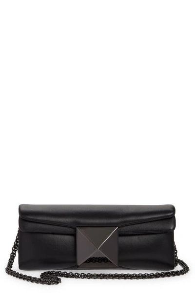 Valentino Garavani One Stud Leather Clutch In Black