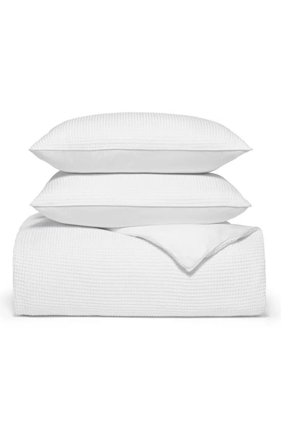 Boll & Branch Waffle Weave Organic Cotton Duvet Cover & Sham Set In White