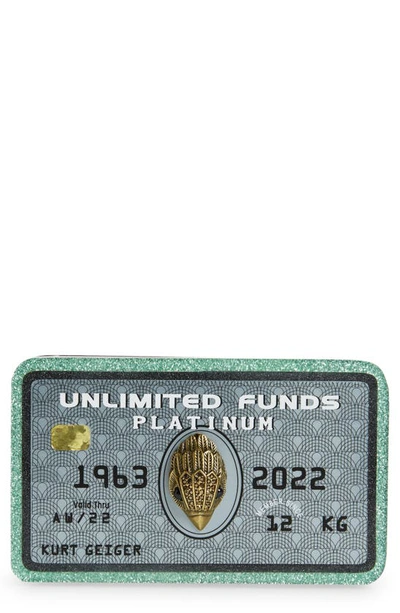 Kurt Geiger Credit Card Clutch In Silver