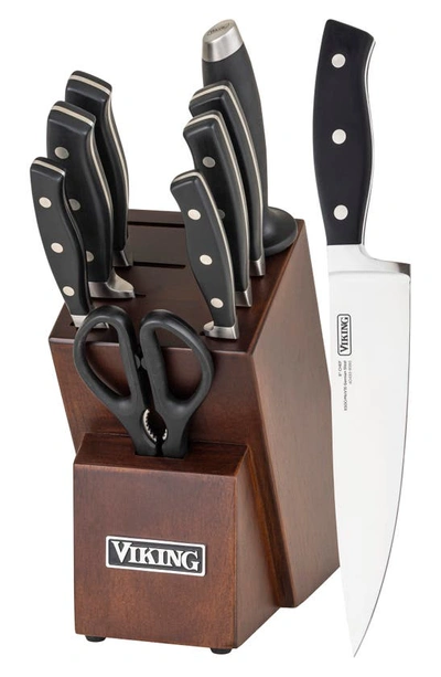 Viking 10-piece True Forged Knife Block Set In Stainless Steel