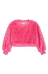 Tucker + Tate Kids' Faux Fur Sweatshirt In Pink Magenta