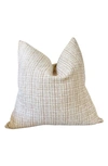 Modish Decor Pillows Linen Tweed Pillow Cover In White Tones