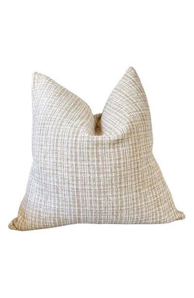 Modish Decor Pillows Linen Tweed Pillow Cover In White Tones