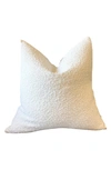Modish Decor Pillows Boucle Decorative Pillow Cover, 24 X 24 In White Tones