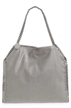 Stella Mccartney Small Falabella Shaggy Deer Faux Leather Tote In Grey