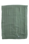 Little Unicorn Kids' Deluxe Muslin Baby Receiving Quilt In Sage