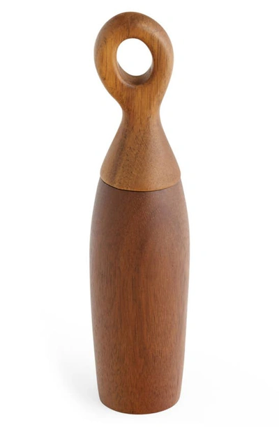 Nambe Portables Wooden 8-inch Pepper Mill In Brown