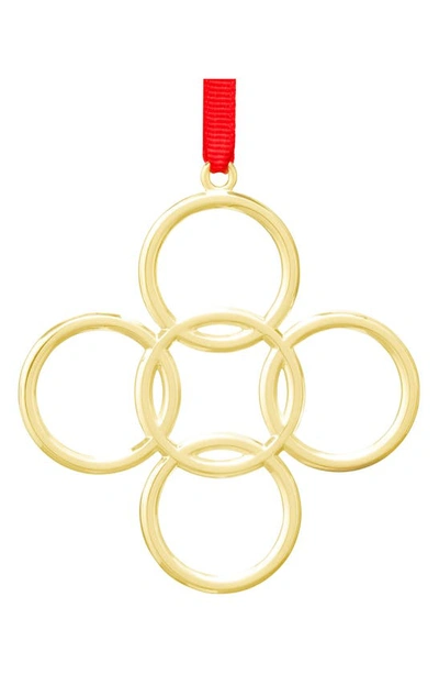 Nambe Holiday Twelve Days Of Christmas 5 Golden Rings Ornament In Gold-tone