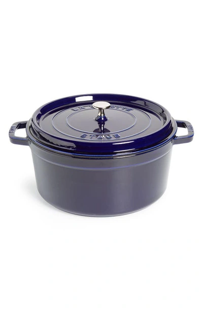 Staub 9-quart Enameled Cast Iron Round Cocotte In Dark Blue