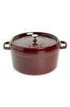 Staub 9-quart Enameled Cast Iron Round Cocotte In Grenadine