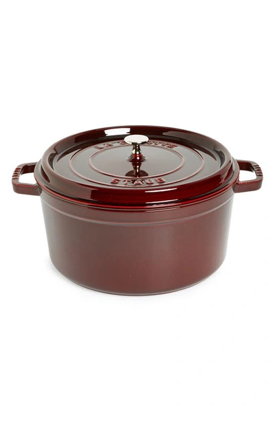 Staub 9-quart Enameled Cast Iron Round Cocotte In Grenadine