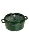 Staub 7-quart Round Cocotte In Basil