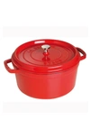 Staub 7-quart Round Enameled Cast Iron Cocotte In Cherry