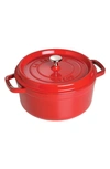 Staub Cast Iron 5.5-qt. Round Cocotte In Cherry