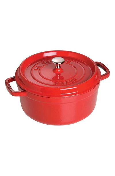 Staub Cast Iron 5.5-qt. Round Cocotte In Cherry