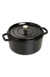 Staub 5.5-quart Enameled Cast Iron Dutch Oven In Matte Black