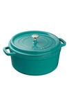 Staub 5.5-quart Round Cocotte In Turquoise