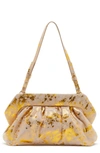 Vince Camuto Amari Leather Clutch In Taupe/ Gold
