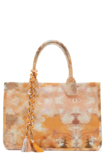 Vince Camuto Orla Tote In Rusty Orange Multi Tie Dye