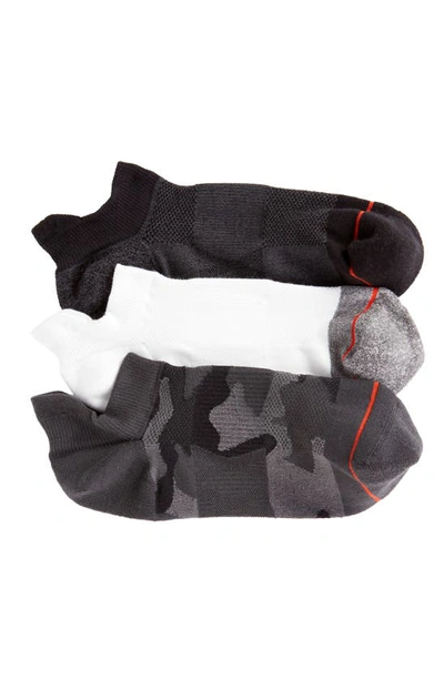 Saxx Whole Package Ankle Socks, Pack Of 3 In Black/white/super Camo