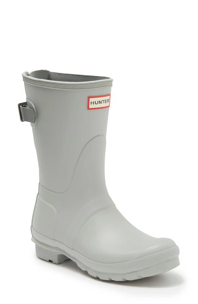 Hunter Original Short Back Adjustable Rain Boot In Ice Grey/ Urban Grey