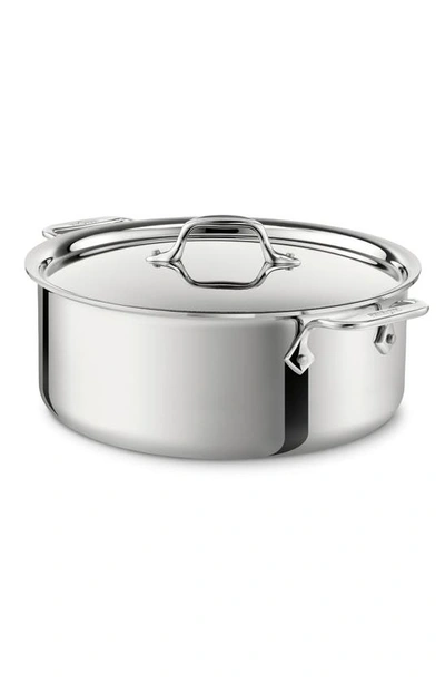 All-clad 6-quart Stainless Steel Stockpot With Lid In Silver