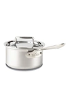 All-clad D5 Stainless Brushed 5-ply Bonded 1.5-quart Sauce Pan With Lid In Silver