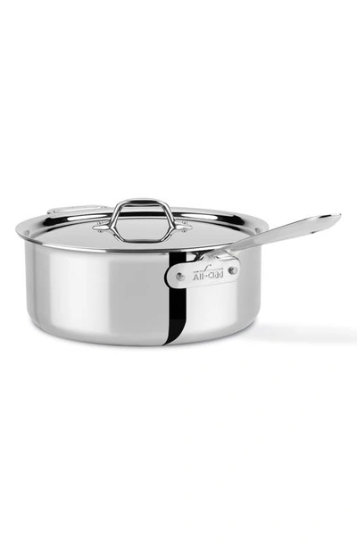 All-clad 6-quart Deep Sauté Pan With Lid In Silver